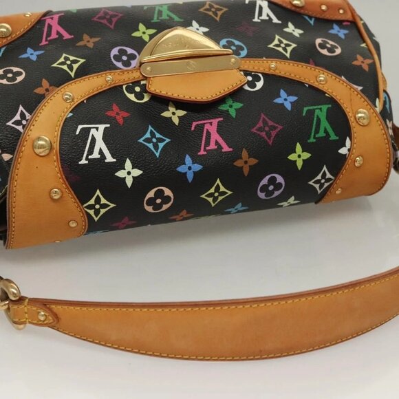 LOUIS VUITTON Monogram Multicolor Beverly MM Bag Black M40204 LV Auth 133184 - Picture 8 of 16